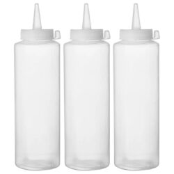Set 3 dozatoare pentru sosuri reci – 0,7 L | Hendi 557952 cu vârf dozator pentru dozare precisă și igienică.