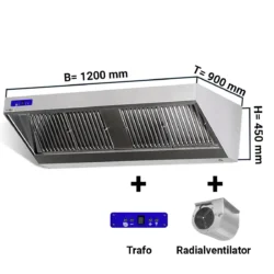 Hotă de perete cu motor, regulator, iluminare - 120 x 90 cm | WLS129M