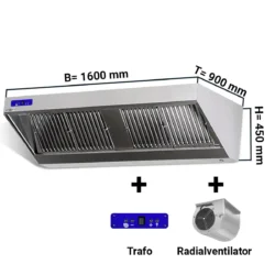 Hotă de perete cu motor, regulator, iluminare - 160 x 90 cm | WLS169M