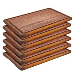 Drewniana deska do steków Iroko - 40x25 cm - 6 szt. | STPIVA42