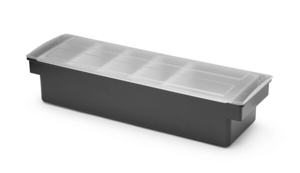 Cutie ingrediente pentru bar cu 5 spatii de depozitare, Bar up, Negru, 480x150x(H)100mm - imagine 2