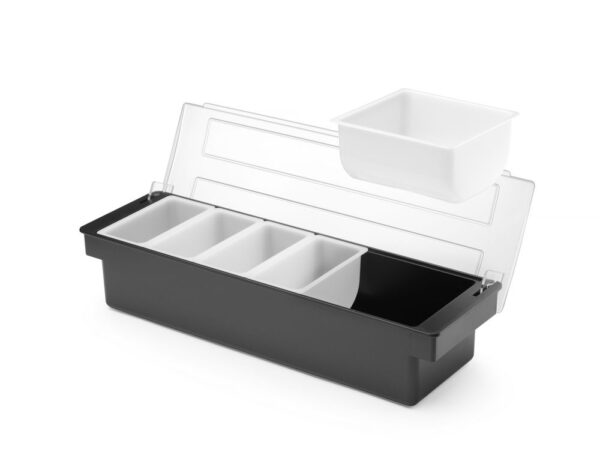 Cutie ingrediente pentru bar cu 5 spatii de depozitare, Bar up, Negru, 480x150x(H)100mm - imagine 4