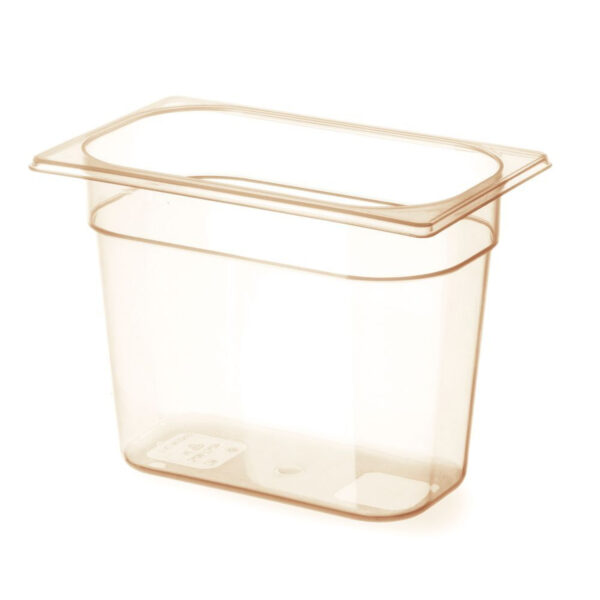 Container Gastronorm 1/4 rezistent la temperaturi înalte, HENDI, GN 1/4, 3,8L, Transparent, 265x162x(H)150mm