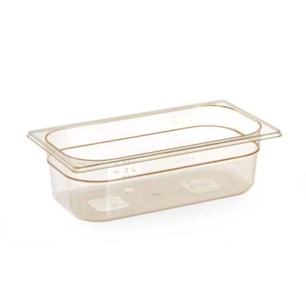 Container Gastronorm 1/3 rezistent la temperaturi înalte, HENDI, GN 1/3, 2,5L, Transparent, 325x176x(H)65mm