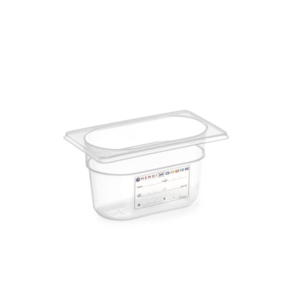 Tavă Gastronorm GN 1/9, HENDI, GN 1/9, 0,6L, Transparent, 176x108x(H)65mm