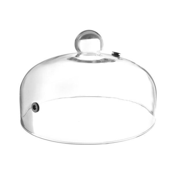 Cloche din sticla cu orificii, HENDI, Cloche sticla cu gaura pentru infuzor fum,diametru260x(H)174 mm , ø260x(H)174mm
