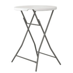 Masă rotundă de bar, HENDI, Masa rotunda pentru bar si catering, pliabila, blat polietilena 800x(H)1100 mm, ø800x(H)1100mm