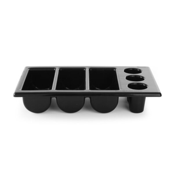 Tavă tacâmuri, HENDI, Negru, 530x325x(H)105mm