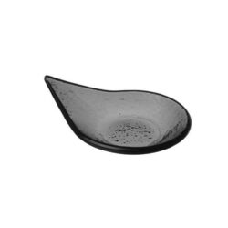 Farfurie Vetro pentru finger food, formă de picătură de ploaie, sticlă neagră, 80x100mm | Fine Dine
