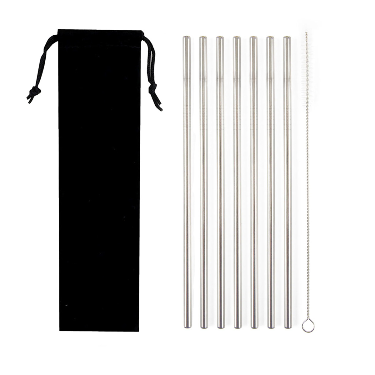 8x ø6mm nerezové slamky s čistiacou kefkou
