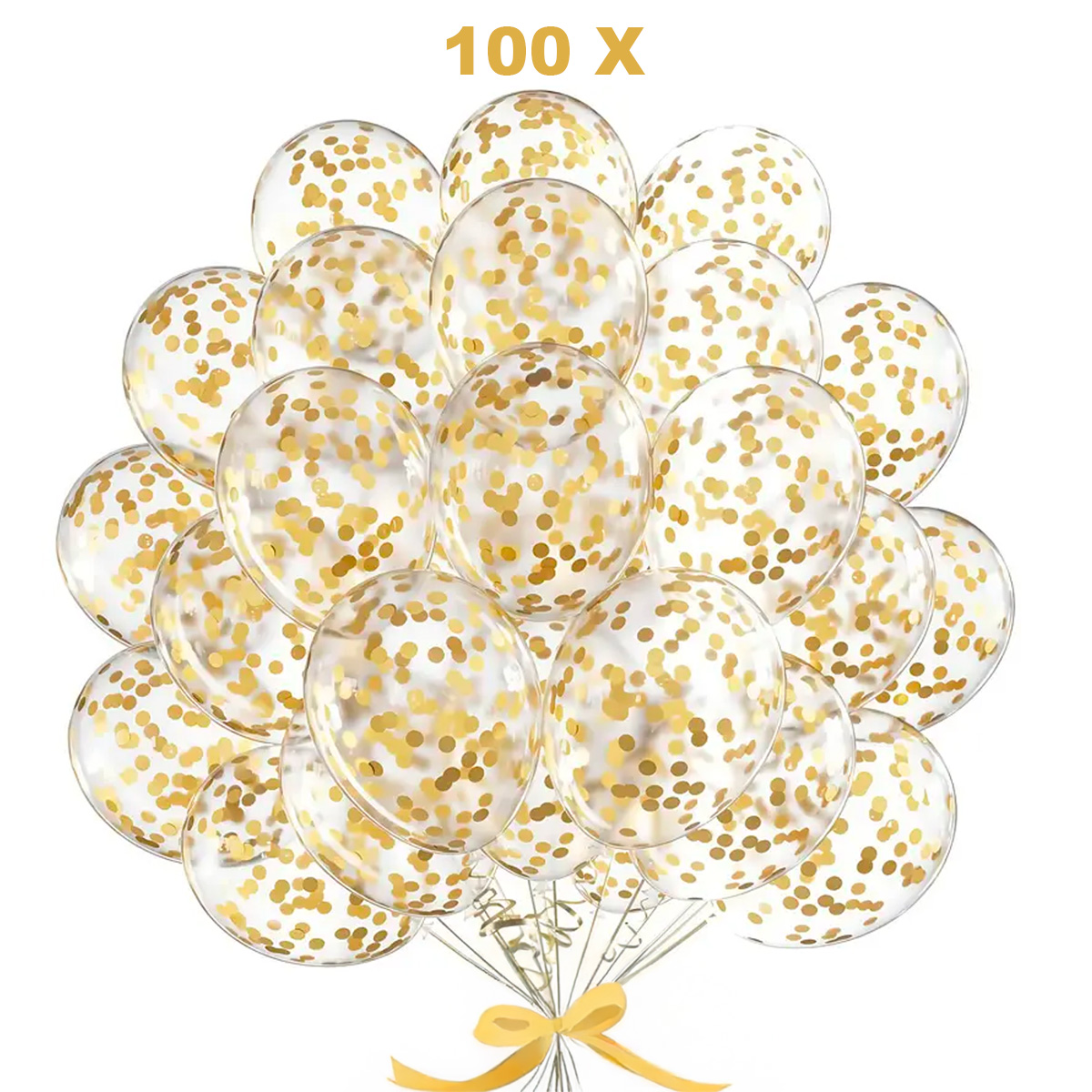 Sada 100ks balónov so zlatými konfetami