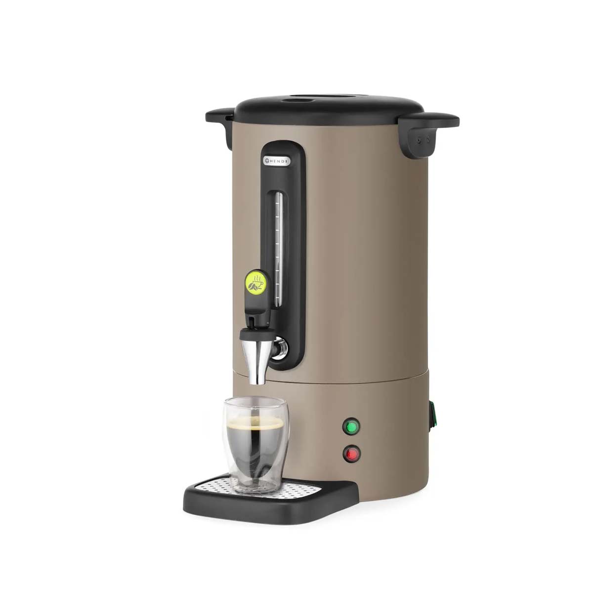 Percolator elegant de cafea - 7 L - 1050 W | Hendi 211564, cu o capacitate de 7 litri, este o soluție practică pentru servirea cafelei în bufete, cantine etc.