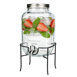 Dozator de băuturi cu suport și robinet – 4 L pentru servirea elegantă a sucurilor, limonadelor și altor băuturi în sectorul HoReCa.