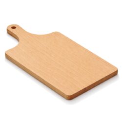 Tocătorul din lemn Gastrokitchen, cu dimensiunile de 43 × 20 cm și mâner practic, este fabricat din lemn de fag și este ideal pentru tăiere și servire.