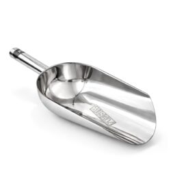 Lopățica din inox pentru gheață și ingrediente vrac, din oțel 304, oferă construcție rezistentă, întreținere ușoară și utilizare confortabilă în fiecare zi.