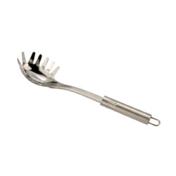 Lingură din inox pentru spaghete – instrument practic pentru servirea spaghetelor și a altor tipuri de paste în bucătării profesionale și acasă.