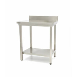 Masa de lucru inox - 600x600 mm - bordură spate | Maxima 09300974