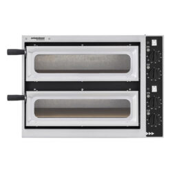 Cuptor pentru pizza 1 + 1 Ø 32 cm - 2400W - 230V | Prismafood Basic 2/40 Vetro