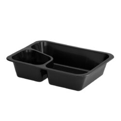 Caserolă meniu Colt 227 × 178 × 50 mm în culoare neagră pentru ambalarea preparatelor gata făcute. Pachetul conține 50 buc.