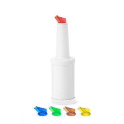 Dozator pentru bar Bar up 0,8 l cu 5 capete colorate interschimbabile. Permite dozarea precisă a ingredientelor la prepararea băuturilor mixate.