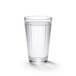 Pahar din sticlă striat pentru apă Gastrokitchen, cu volum de 400 ml. Sticlă transparentă elegantă pentru apă, limonade și alte băuturi reci.