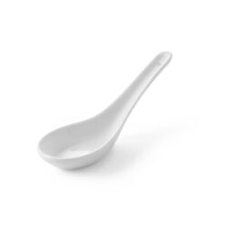 Lingură degustare Hendi Cuchara 13 cm din porțelan, set 6 buc, ideală pentru sosuri, dipuri, finger food și porții de degustare HoReCa.
