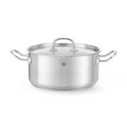 Oală joasă cu capac - 4,9 L - Ø 240 mm - Kitchen Line | Hendi 836026