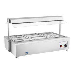 Bain Marie - 6 GN - cu suport pentru carne și robinet de scurgere | RCBM-6WA