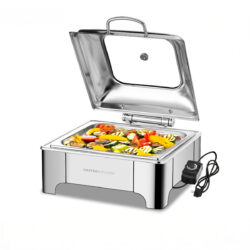 Chafing electric cu capac din sticlă 6 L - GN 2/3 | Gastrokitchen