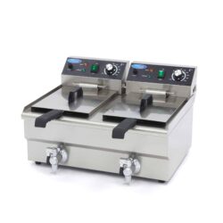 Friteuză electrică cu robinet - 2x10 L | Maxima 09365229