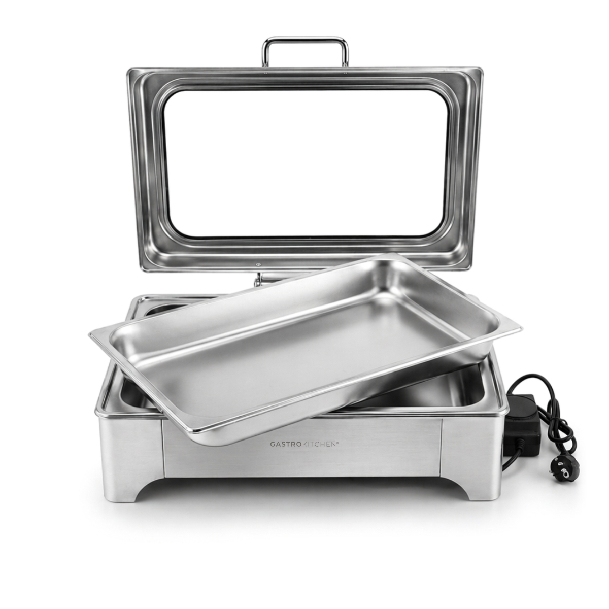 Chafing electric cu capac din sticlă 9 L - GN 1/1 | Gastrokitchen