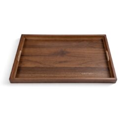 Tavă de servire din lemn cu mânere 44 × 30 × 4 cm, în execuție elegantă din lemn, pentru servire comodă și stilată.