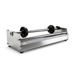Derulator pentru folie de ambalare din oțel inoxidabil, 62,5 cm, pentru ambalare eficientă și precisă. Potrivit pentru depozite, expediere și posturi de ambalare.