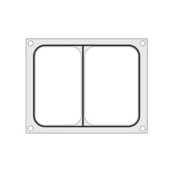 Matriță pentru aparat de termosudat Hendi - tavă 2 compartimente 227x178 mm | Hendi 805596