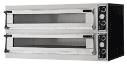 Cuptor pizza cu 2 camere - 20.400 W - Prismafood | Tăvi 66L Sticlă