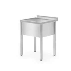 Chiuvetă inox cu o cuvă - de perete - 600x600x850 mm | Hendi 813294