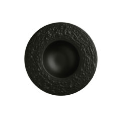 Farfurie adâncă Stone Ø 18 cm, neagră, din porțelan rezistent. Farfurie elegantă pentru supe, risotto și paste, potrivită pentru unități HoReCa și pentru acasă.