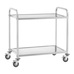 Carucior de servire din inox - 2 rafturi - până la 160 kg | RCSW 3E