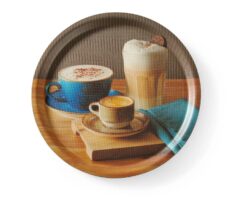 Tavă cu imprimeu cafea - Ø 38 cm | Hendi 507971