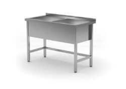 Masă de spălat vase - cu două cuve - 1200x600x850 mm | Hendi 813485