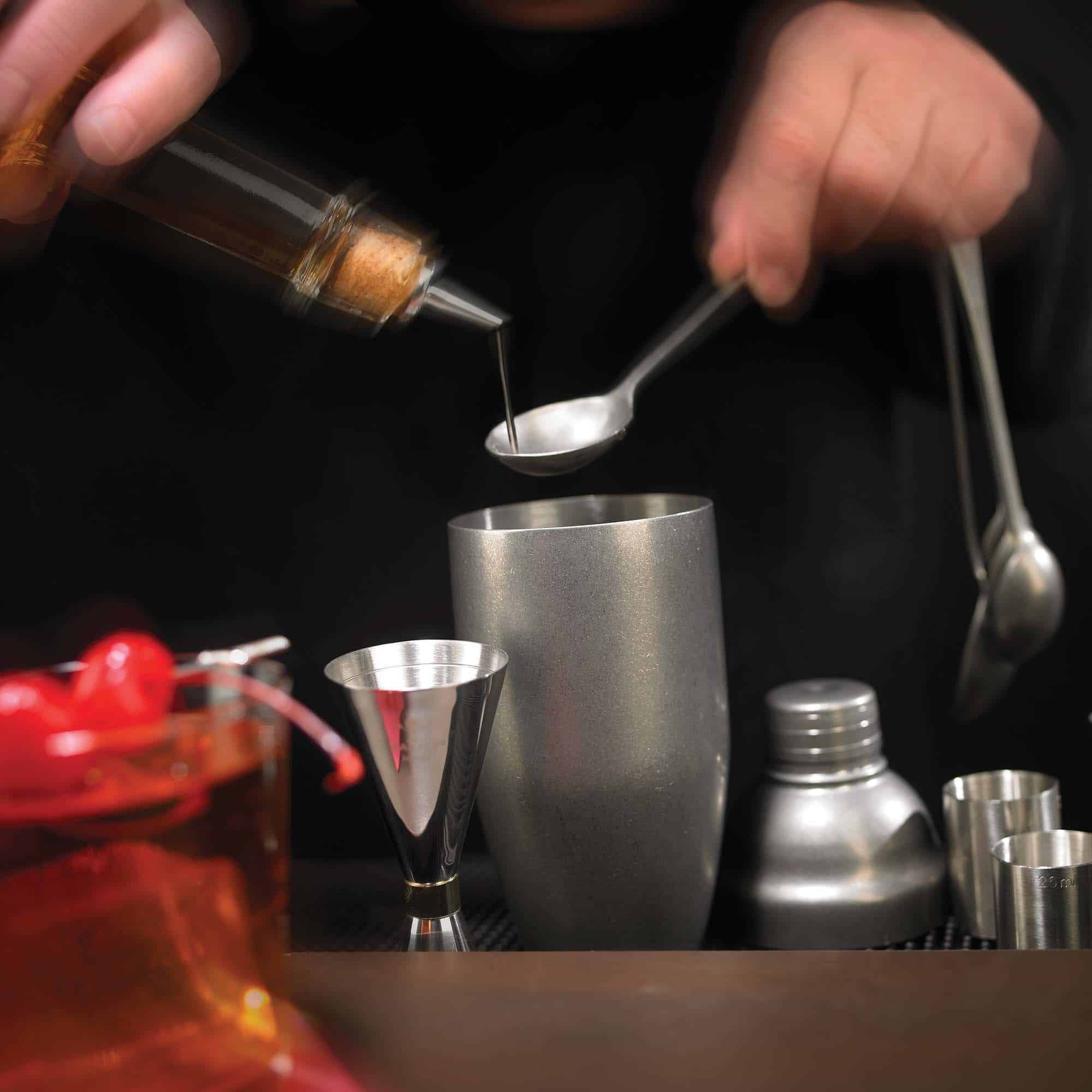 Set linguri de măsurare pentru băuturi - 5 linguri pe inel - vintage | BarFly