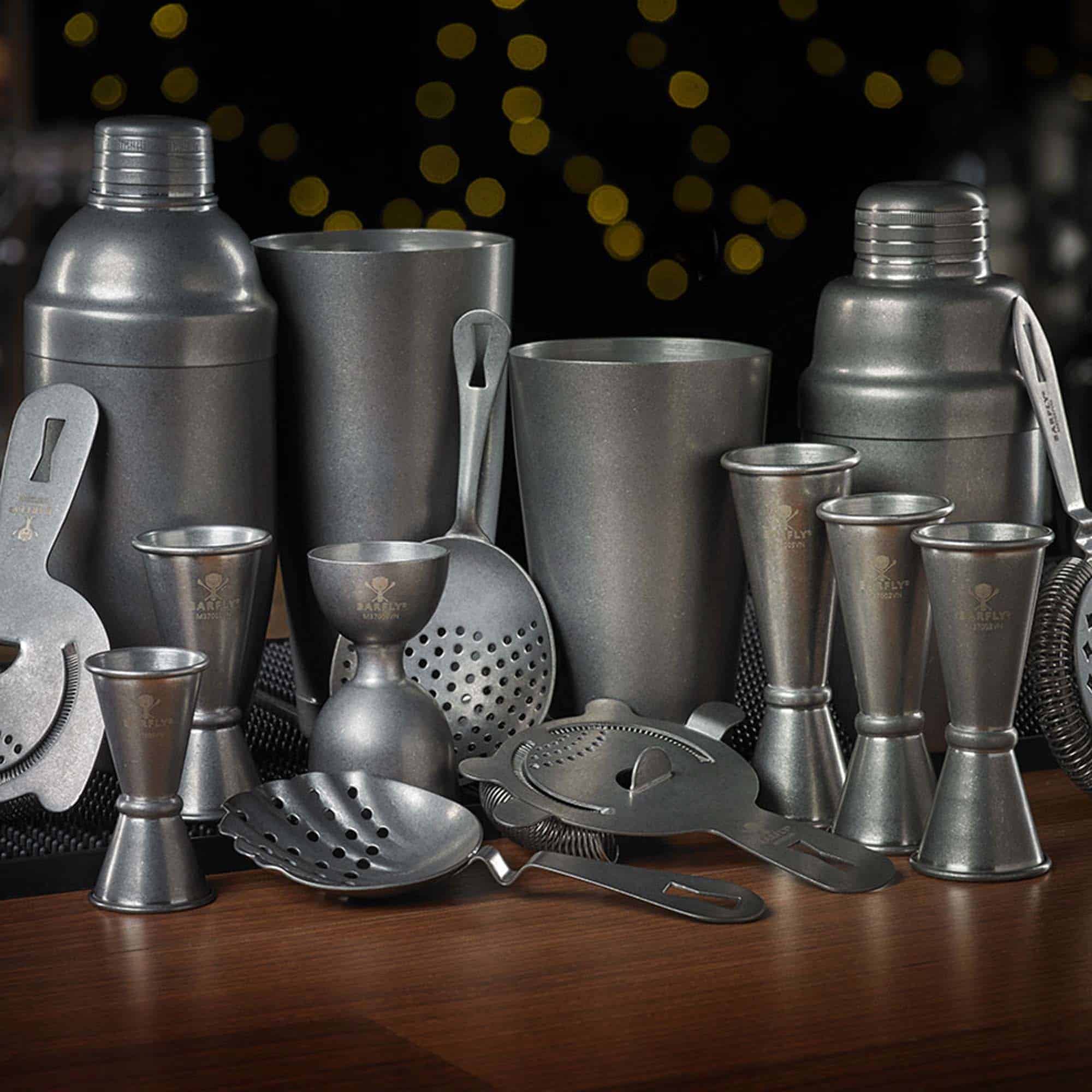 Set linguri de măsurare pentru băuturi - 5 linguri pe inel - vintage | BarFly