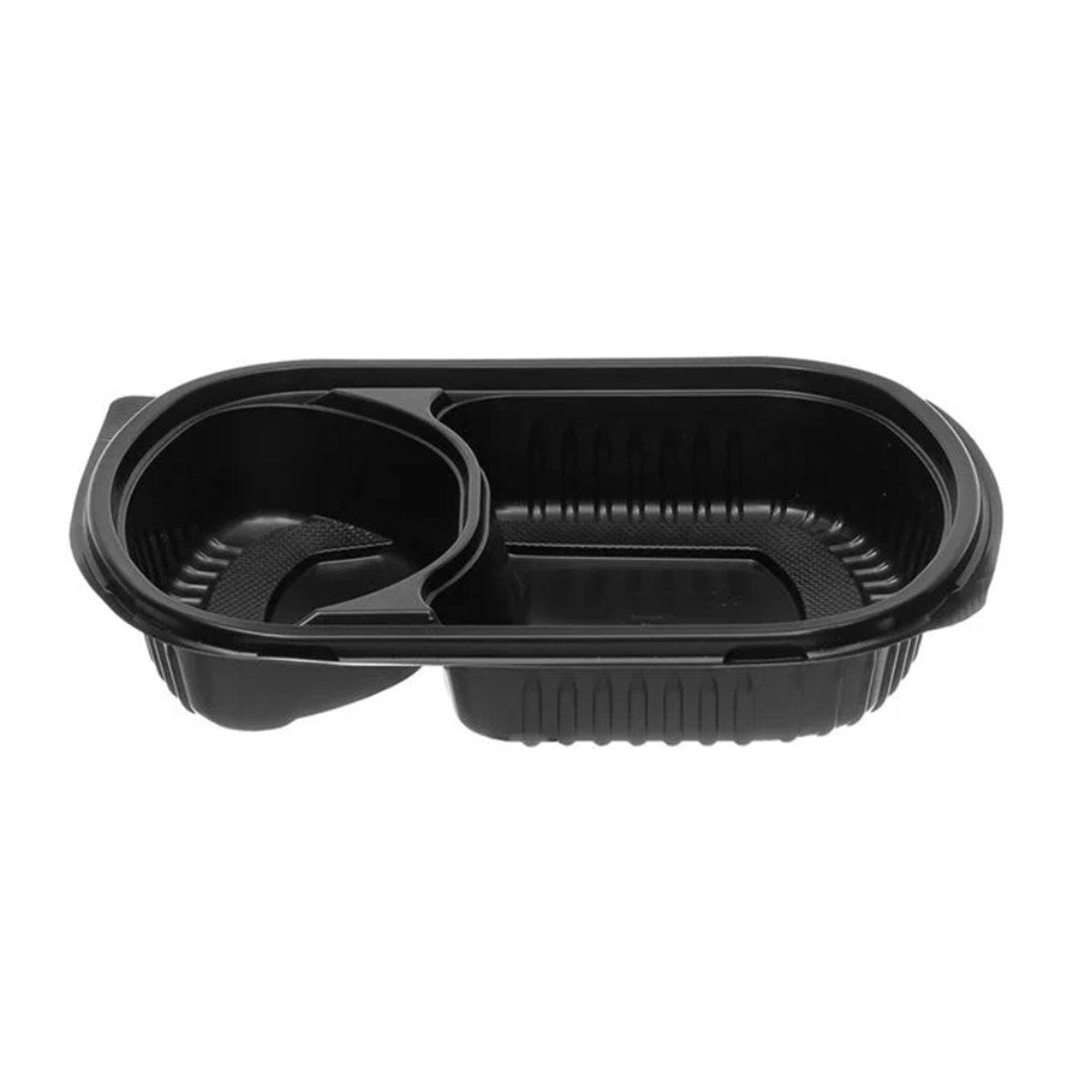 Caserolă meniu PP cu capac și 2 compartimente, 240x205x40 mm. Ambalare 150 buc.