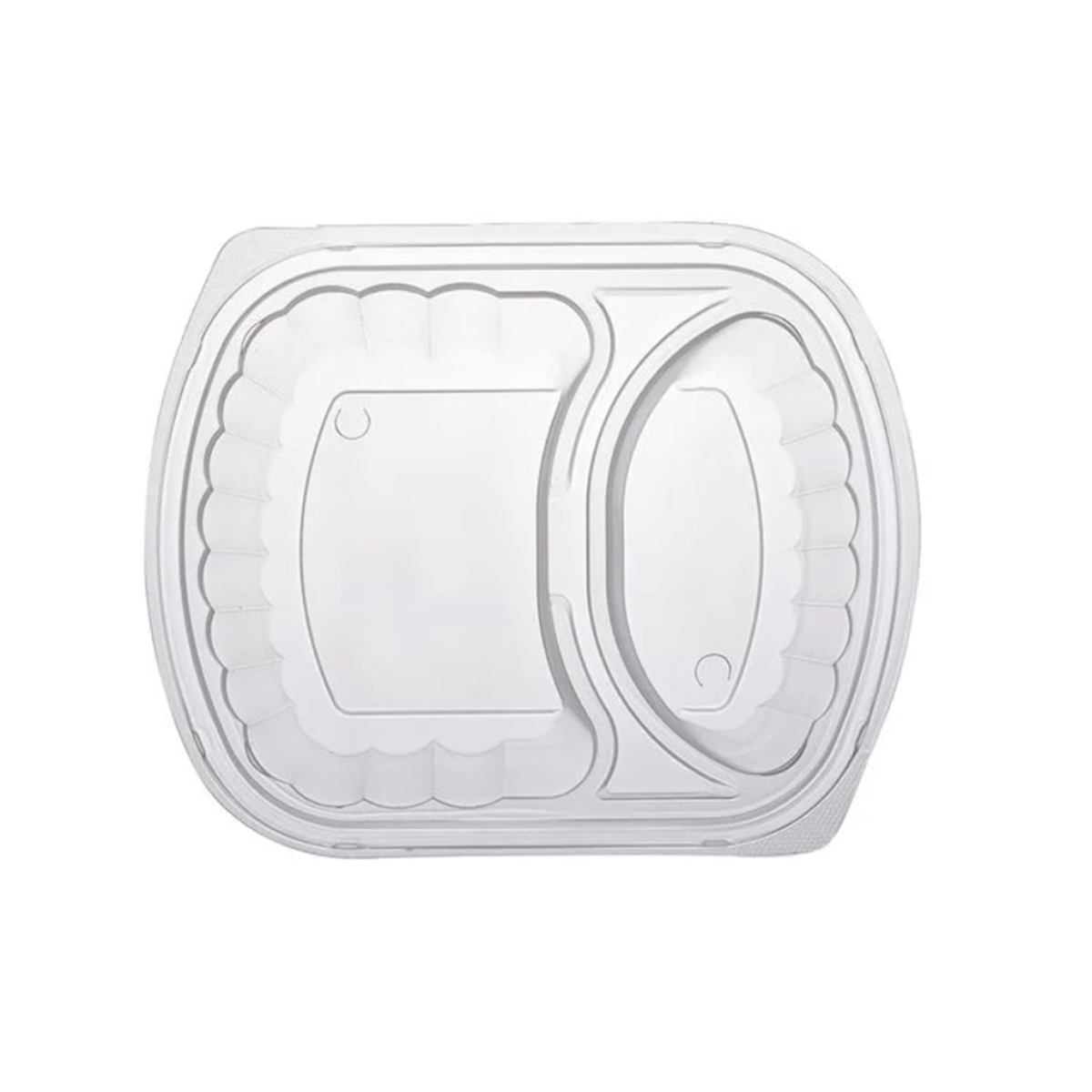 Caserolă meniu PP cu capac și 2 compartimente, 240x205x40 mm. Ambalare 150 buc.