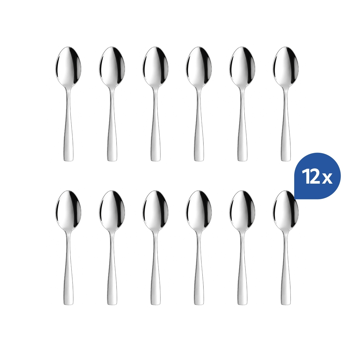 Linguriță moka Karina Eco, 11 cm, din oțel inoxidabil 18/0. În set de 12 bucăți.