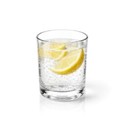 Pahar transparent din sticlă pentru apă, volum 350 ml, înălțime 10,5 cm.