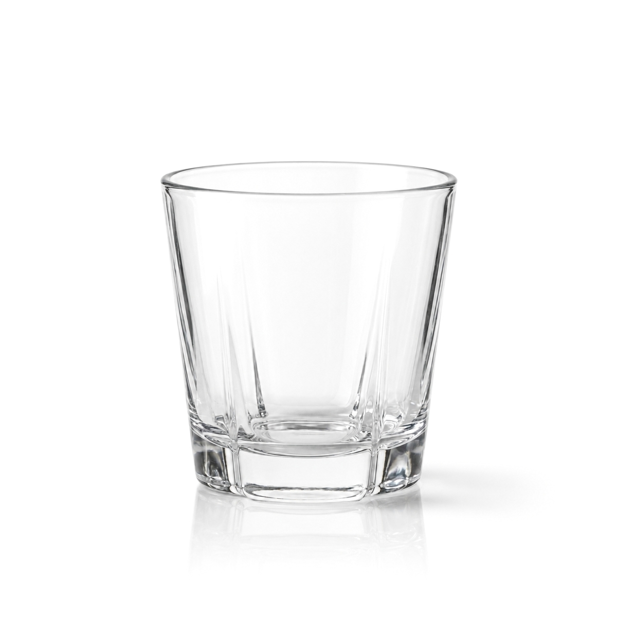 Pahar robust din sticlă transparentă pentru whisky, cu bază texturată, volum 220 ml.