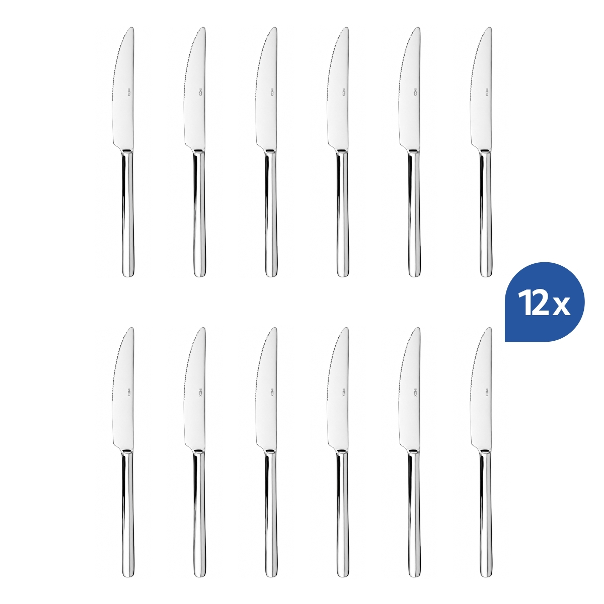 Cuțit de masă Michela elegant, 23 cm, din oțel inoxidabil 18/10, în set de 12 bucăți.
