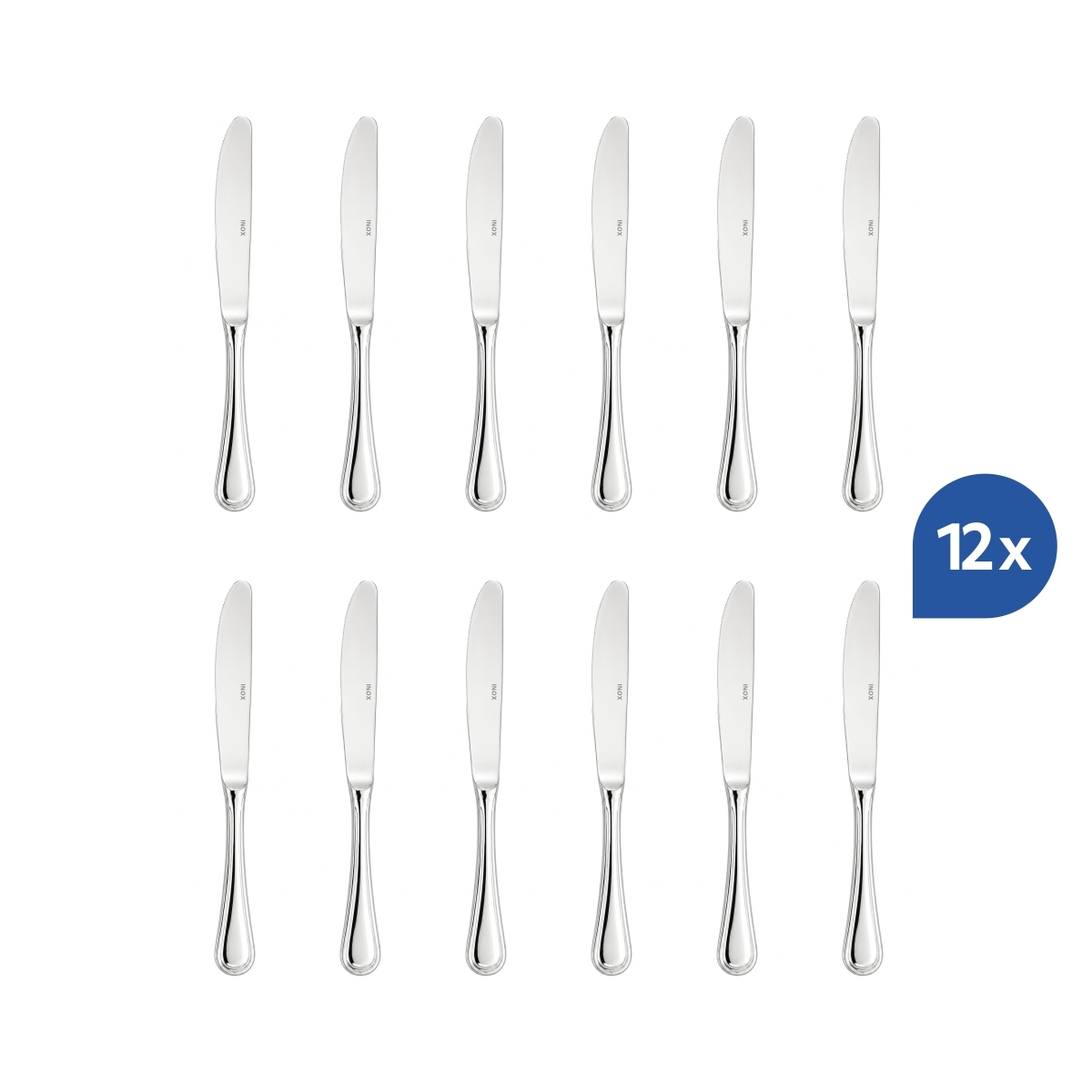 Cuțit de desert Hotel, 20 cm, din oțel inoxidabil 18/10. Set 12 bucăți.