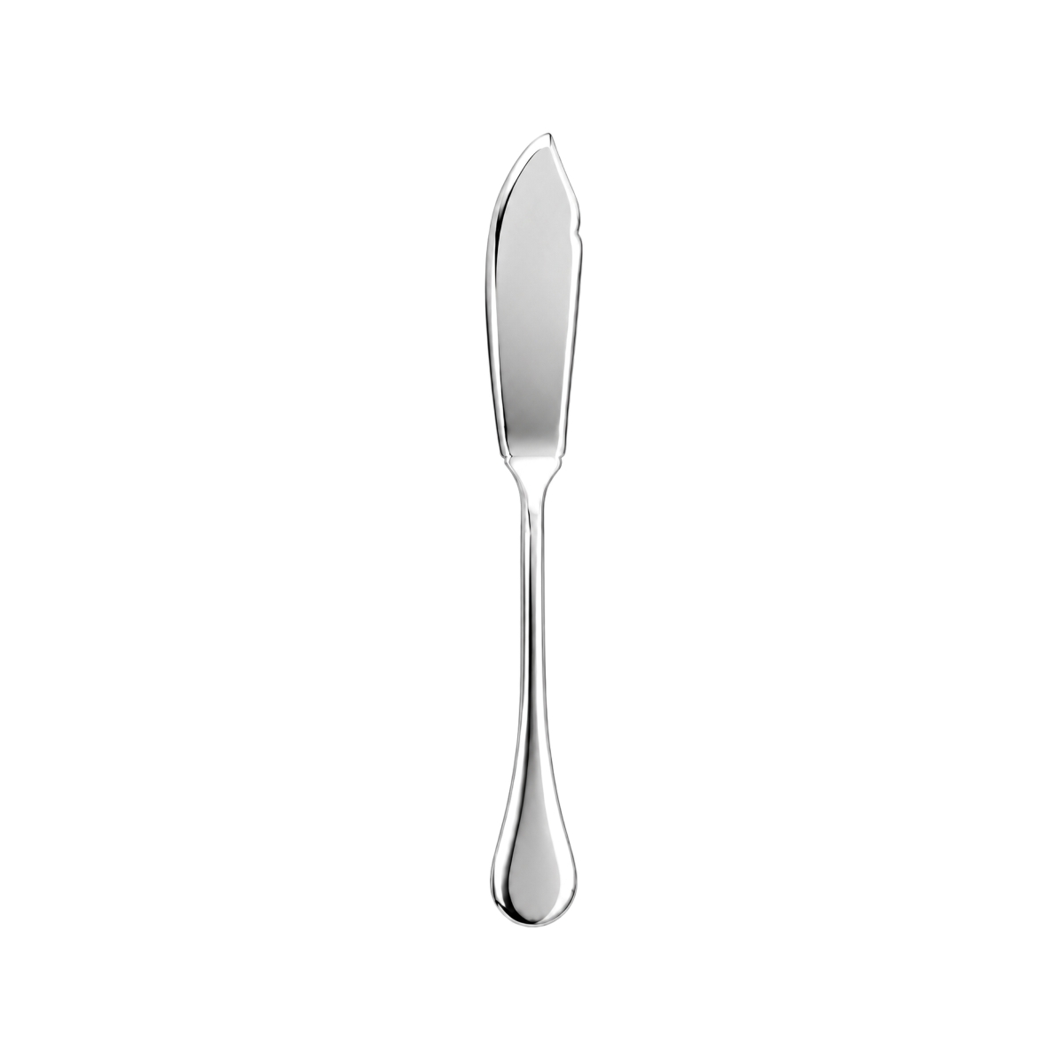 Cuțit elegant argintiu pentru pește Sara, din oțel inoxidabil 18/10 lucios, 19,3 cm. Set 12 bucăți.